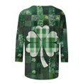 thumbnail image 4 of Mceream T-Shirt à Manches 3/4 St Patricks Day Hauts pour Femmes Printemps Col Rond T-Shirts Décontractés Blouses à Imprimé Floral T-Shirts Graphiques Tenues d'Été Hauts Boho Grande Taille Chemises à Imprimé Trèfle L, 4 of 5