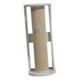 thumbnail image 4 of Cats Scratch Post with Interactive Ball Toy Vertical Scratcher Cat Climbing Pole White Beige 63x25cm, 4 of 9