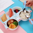 thumbnail image 4 of kurtrusly Stainless Steel Kids Tableware Set Spoon Fork Cartoon Car Shape Compartment Design Baby Bowl Cutlery for Kitchen Pink Spoon, 4 of 7