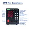 thumbnail image 4 of East Tester ETP6003B Alimentation Haute Précision DC avec Contrôle Encodeur, Tension et Courant Réglables, Télécommande, Prise US, 0-60V 3A, 180W, Noir, Rangement Réparable, 4 of 7