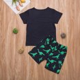 thumbnail image 4 of Faithtur Little Boy 2PCS Outfit Set Dinosaur Printed Top Short Loose Pants, 4 of 7