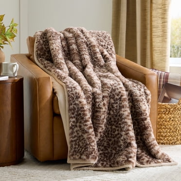 Better Homes & Gardens FR plaid en fausse fourrure léopard