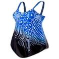 thumbnail image 4 of Women Plus Size Swimsuit Contrast Color Sleeveless Swimwear Bathing Suits, 4 of 5