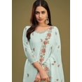 thumbnail image 2 of Pakistani Tenue de Mariée Menthe Claire Georgette Brodée Ensemble Gharara, 2 of 2