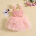 thumbnail image 3 of Fortune 1-6 Ans Fille une Ligne Robe Bambin Sans Manches Arc Tulle Robes Robe d'Anniversaire d'Été, 3 of 8