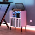 thumbnail image 2 of Costway Record Player Stand Turntable Stand with Vinyl Storage Holder & Shelf Table White White, 2 of 10