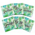 thumbnail image 1 of Inkdotpot Set of 6 Drink Coasters Easy Clean 4-inch SquareCoastersCork Base-Reusable- Quotes, 1 of 8