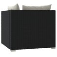 thumbnail image 5 of vidaXL 2-Seater Sofa with Cushions Black Poly Rattan, 5 of 5