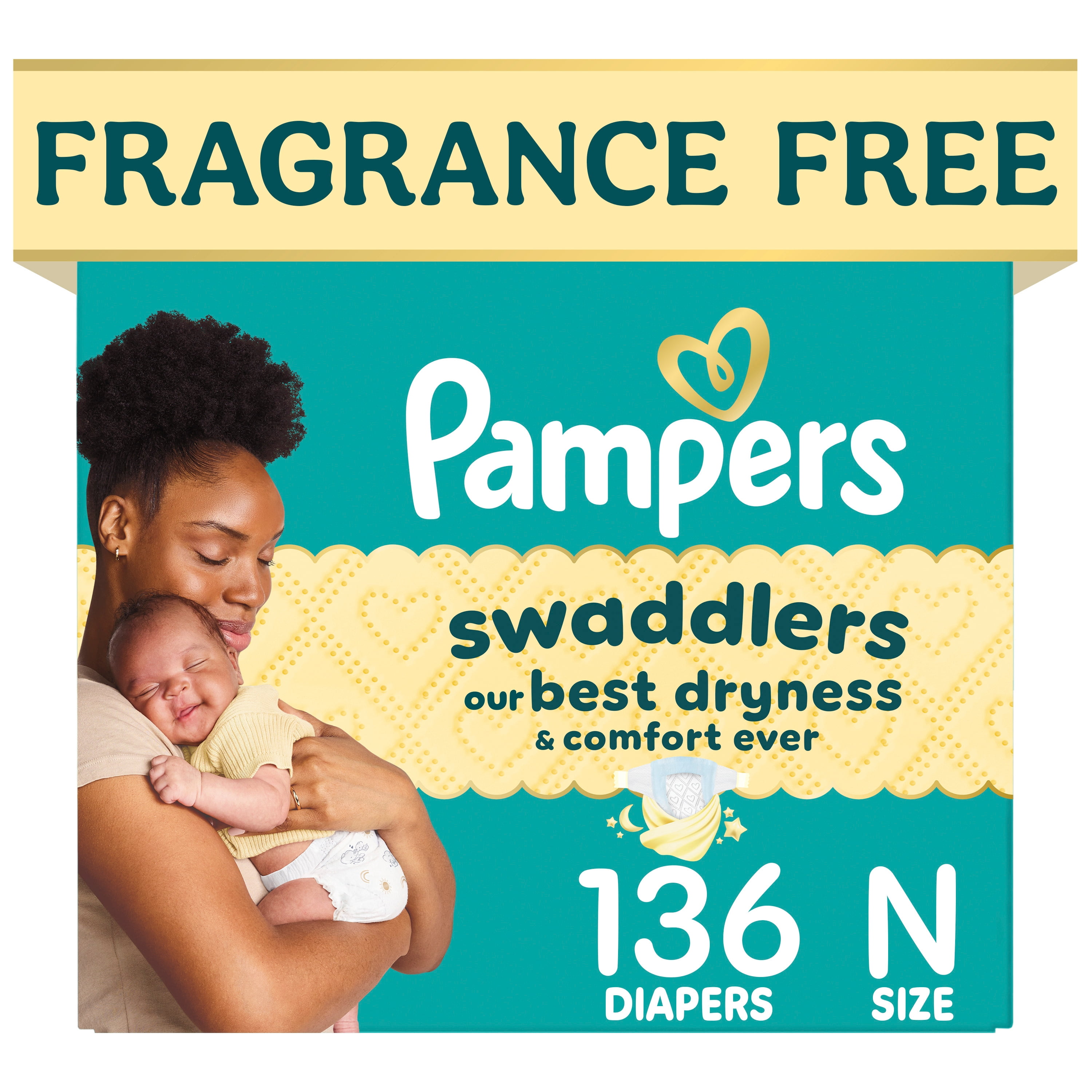 Pampers Swaddlers Diapers, S2 (10-22 lbs), Count, Absorbent, Keeps Baby Dry and Comfortable