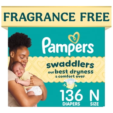 Pampers Swaddlers Diapers, Size S0 (0-10 lbs), 136 Count, Absorbent, Keeps Baby Dry and Comfortable, Pediatrician Recommended Skin Safe Disposable Baby Diaper