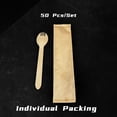thumbnail image 1 of YOPTOP 100pcs Wooden Disposable Cutlery (100pcs) - Fork and Spoon Integrated  Individually Wrapped in Kraft Paper for Parties  Picnics  and Events,50 Pcs/Set, 1 of 7