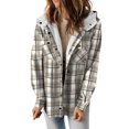 thumbnail image 2 of LSLJS Veste en Cuir pour Femme à Grand Col avec Ceinture à Lacets, Patchwork, Coupe Ajustée, à Manches Longues, 2 of 3