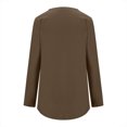 thumbnail image 4 of Yuyuzo Womens Tops Crew Neck Long Sleeve Side Split Solid Color Loose Casual Basic Fall Tunic Top, 4 of 5