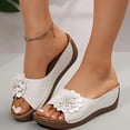 thumbnail image 2 of Orthopedic Platform Sandals for Women 2025 Boho Beach Flower Wedge Dress Slip on with Arch Support, 2 of 5