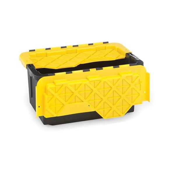 Contenant robuste Homz Durabilt® de 15 gallons, base noire avec couvercle jaune