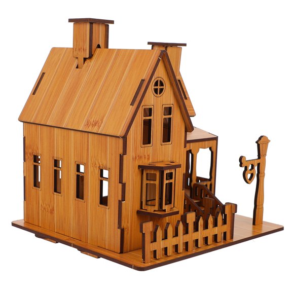 icolorfuled Educational Wooden House Puzzle Toy Imagination Improvement 1Pack