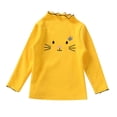 thumbnail image 1 of Girls Fall Shirts & Blouses Long Sleeve Ruffle Cotton Cat Print Yellow Going Out Fall Tops for 7-8 Years, 1 of 5