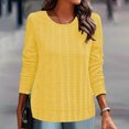 thumbnail image 2 of AherBiu Womens Long Sleeve Tops Crewneck Pullover Spring Sweater Top T Shirts Solid Color, 2 of 6