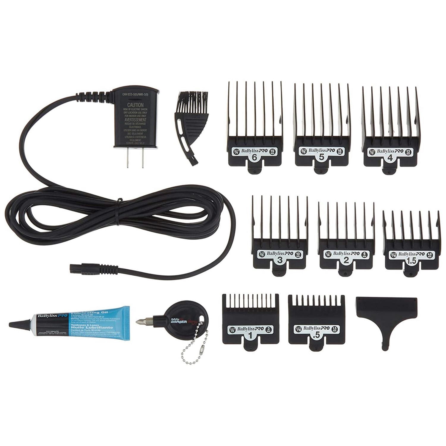 BaBylissPRO® SILVERFX Tondeuse Métallique Professionnelle avec Moteur Brushless et 8 Sabots
