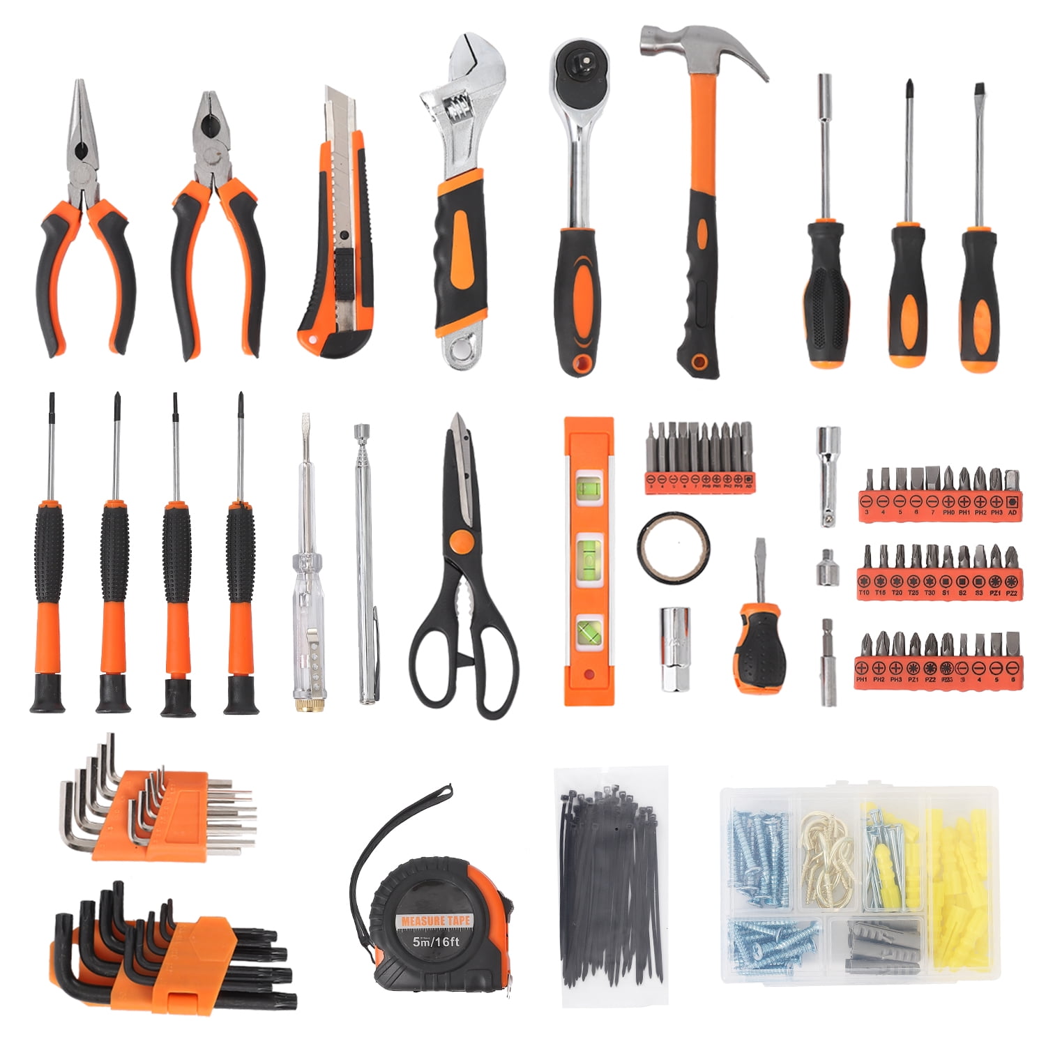 Comprehensive 247-Piece Hand Tool Set for Home & Auto Repair – Durable Toolbox – Ideal for DIY, Mechanics, Household Projects – Includes 247 Items