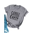 thumbnail image 1 of Hauts à Enfiler Imprimés Lettre "le Café Est Mon Amour" pour Femmes, 1 of 7