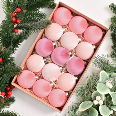 Staron Velvet Christmas Tree Ornaments, 15PCS 2.36" Blue Ornaments for Christmas Tree, Flocked Christmas Tree Decorations Velvet Christmas Tree Balls for Xmas Tree Holiday Party Wedding