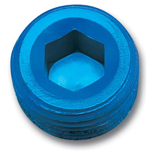 Russell Raccord de Bouchon de Tuyau Automobile 662030 Filetage de Tuyau 1/8 Pouce; Anodisé; Bleu; Simple