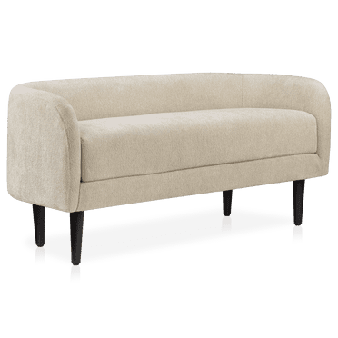 Bouclair Oatmeal Fabric and Metal Bench