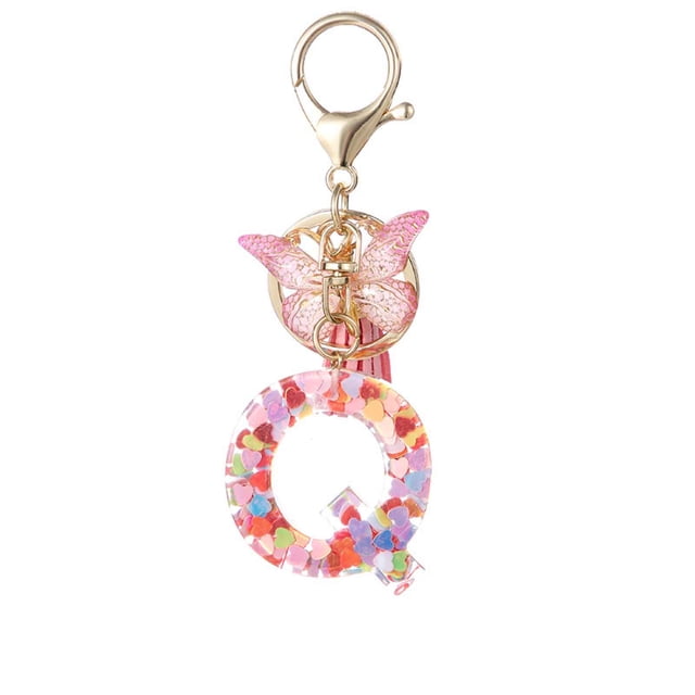 TopLLC New English Letter Keychain Hanger Car Keychain Bag Accessories Suspension components