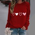thumbnail image 1 of Styesk Chandails à Manches Longues pour Femmes, Imprimé de Cœur, Hauts de Sortie, T-Shirts Confortables et Doux à Col Rond, Chandail à Enfiler, Mode, Ample, Léger, Chandail en Molleton, Graphique de la Saint-Valentin, Hauts Décontractés, 1 of 3