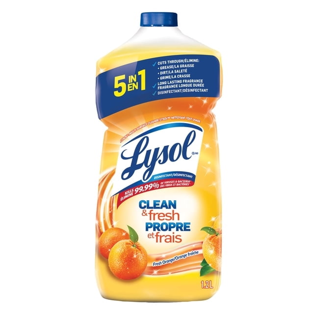 Lysol All Purpose Cleaner, Pour, Orange, Multi Surface Cleaner, 1.2 L