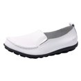 thumbnail image 1 of B91xZ Mocassins Décontractés pour Femmes, Mocassins Rétro Confortables, Chaussures Bateau Classiques, Blanc 9, 1 of 5