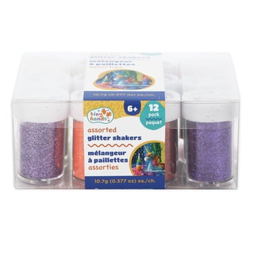 TINY HANDS Glitter Shakers, Assorted, 12 pack, 10.7 g (0.37 oz) each, Age 6+, Kids, Crafts