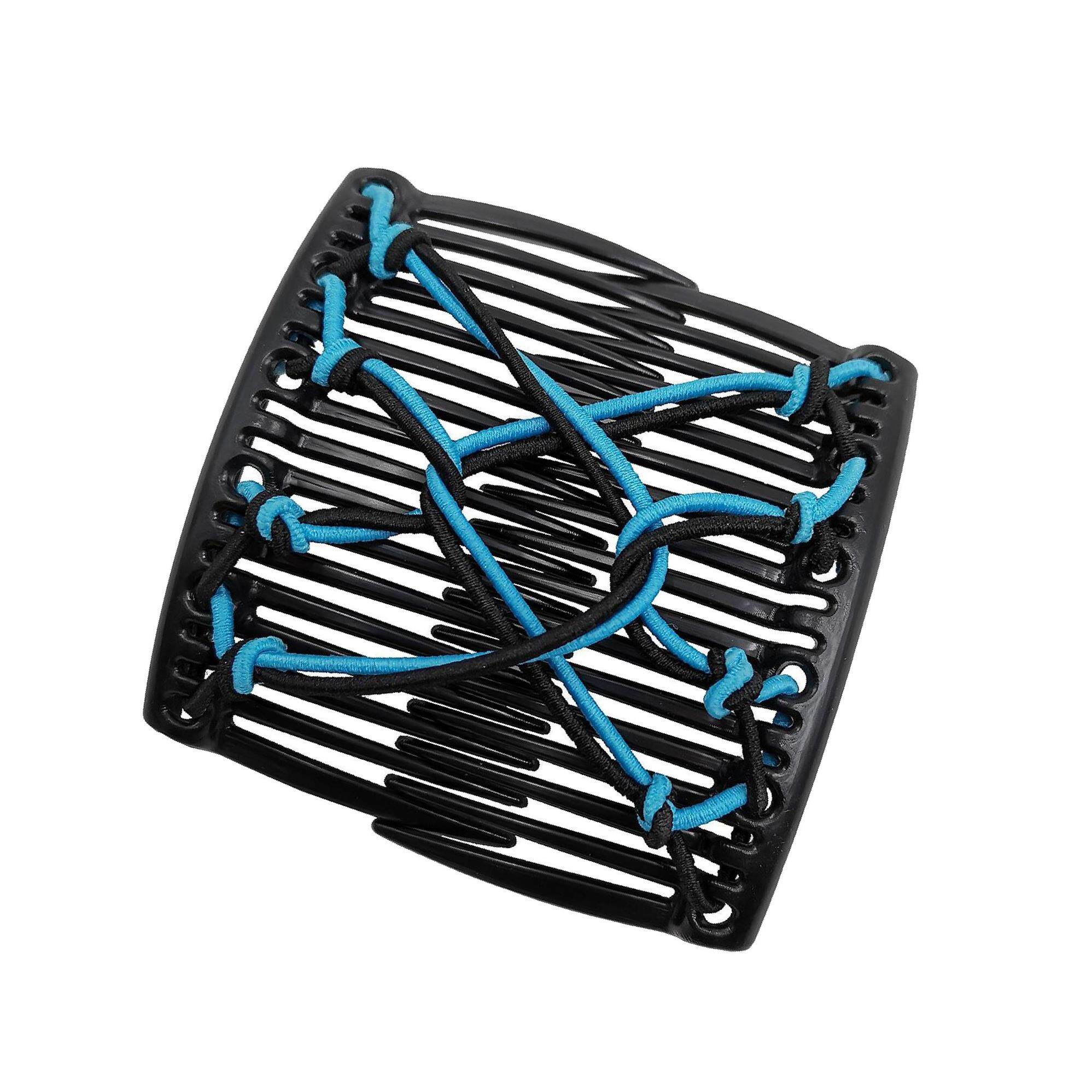 Women Stretchy Magic Hair Clip Double hair combs for long Slide Combs For Bun Updo Tools Blue