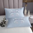 thumbnail image 3 of Erosebridal Bowknot Coverlet Set Queen for Teens, Princess Ribbon Bedding Set, Bling Bow Decor 3pcs, 3 of 5