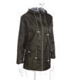 thumbnail image 3 of Women Hooded Thick Jacket Long Sleeve Drawstring Design Windbreaker Spring Autumn Outdoor Coat, 3 of 6