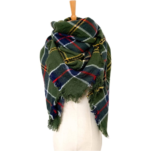 Jusqu'à 65 % de Rabais Mode Hiver Femmes Foulard Colorée Décontractée Carrée à Franges Châle Foulard à la Mode en Liquidation