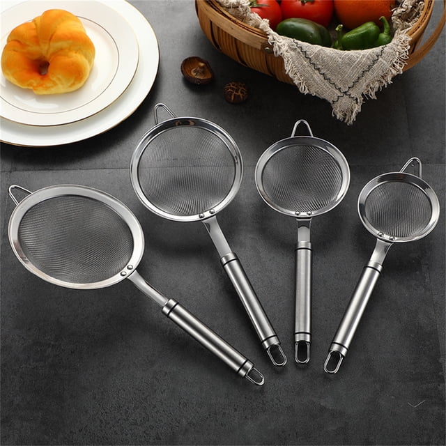 Vaidha Stainless Steel Oil Colander Spoon Multi-functional Filter Spoon Stainless Steel Fine Mesh Wire Oil Skimmer Strainer Net