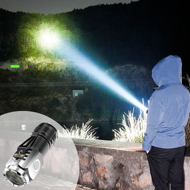Lampe de Poche LED Portable à Pince à Bascule Mini Source Lumineuse Lampe 20W Puissance Batterie au Lithium Intégrée Résistance à l'Eau Grade IPX6 Métal Absorbable