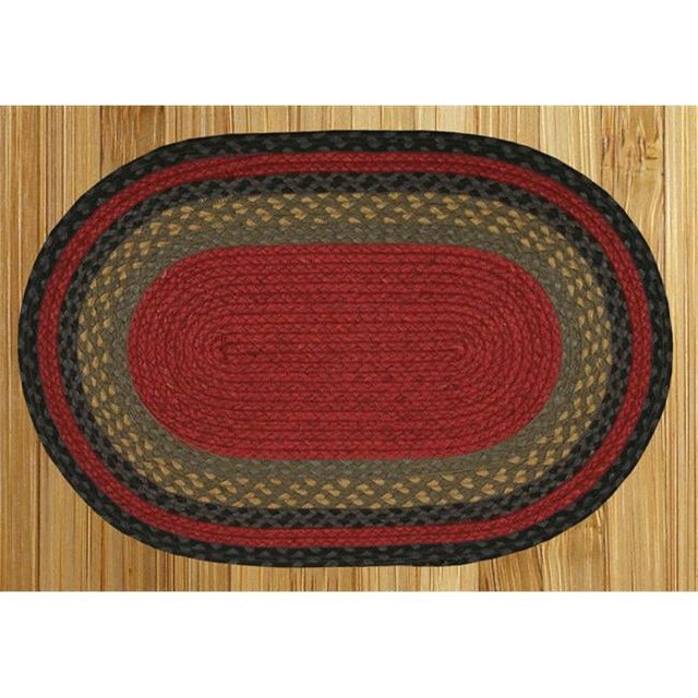 Capitol Earth Rugs 02-238 Tapis Tressé en Jute Bourgogne-Olive-Charbon