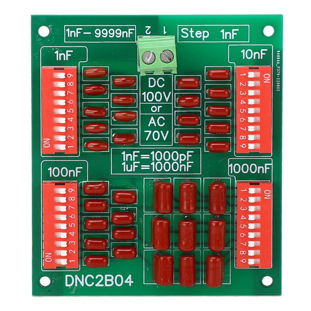 Carte de Condensateur Programmable, Module de Condensateur Programmable à 4 Chiffres 1nf Montage sur Rail DIN Finition de Luxe