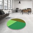 thumbnail image 4 of Ahgly Company Machine Washable Indoor Round Transitional Olive Green Area Rugs, 5' Round, 4 of 7