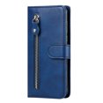 thumbnail image 1 of Étui pour Samsung Galaxy Note 10 Lite, Portefeuille à Poche Zippée en Cuir, Fermeture Magnétique, Étui à Rabat - Bleu, 1 of 5