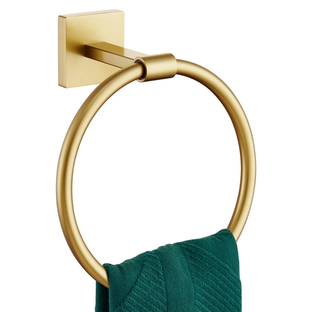 KOKOSIRI Towel Holder Wall Mounted Gold Bathroom Hardware Bath Towel Rings Hand Towels Hanger Rack Stainless Steel, B3010BG