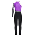 thumbnail image 4 of Oyolan Combinaison de Danse Patchwork en Maille à une Épaule pour Filles Enfants Violet 8, 4 of 7
