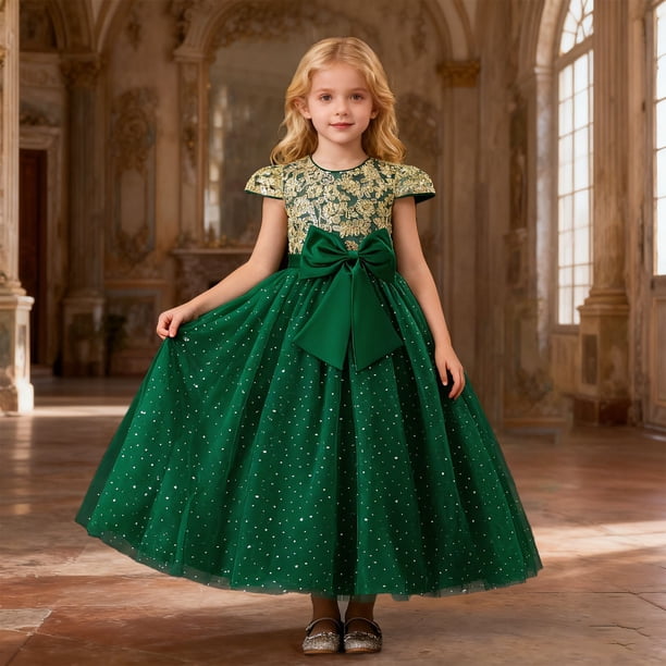dark green easter dress Kids Girls Dresses Formal Dresses for Girls Girls Tea Party Dress Dresses for Girls 9-10 Years women's winter party outfits