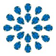 thumbnail image 1 of Unique Bargains 20Pack Teardrop Sew on Rhinestone - 10x7mm Glass Teardrop Crystal Rhinestones in Gold Prong Setting (Blue), 1 of 7