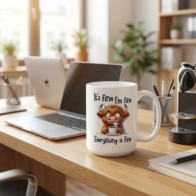 Ceramic Cow Graphic Mug With \