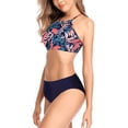 thumbnail image 4 of Charmo Womens Halter Bikini Swimsuits High Neck Two Piece Bathing Suit, 4 of 6