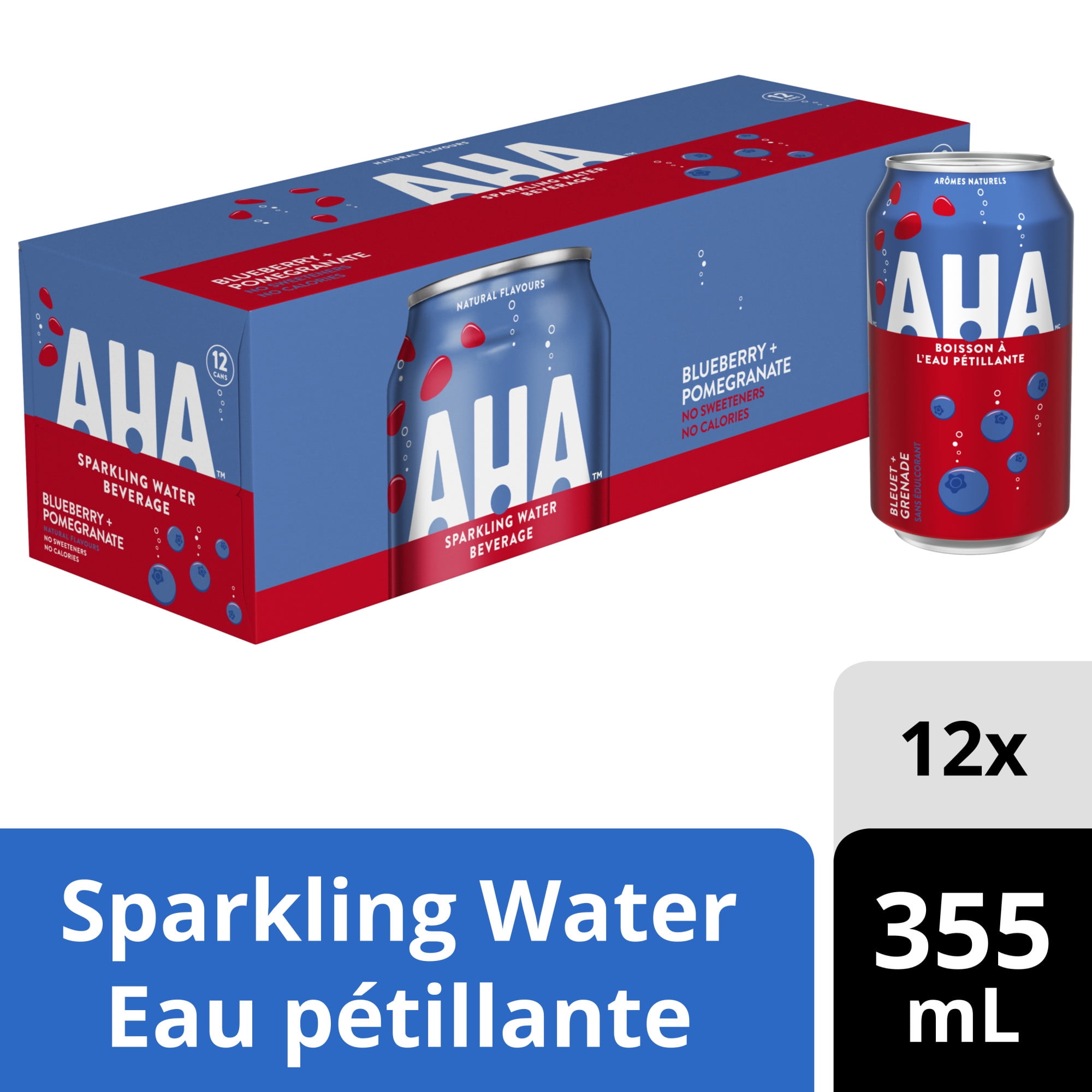 Aha Myrtille Grenade Fridge Pack Cannettes, 355 mL, 12 Pack
